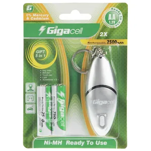 باتری قلمی قابل شارژ گیگاسل مدل 2500mAh بسته 2 عددی