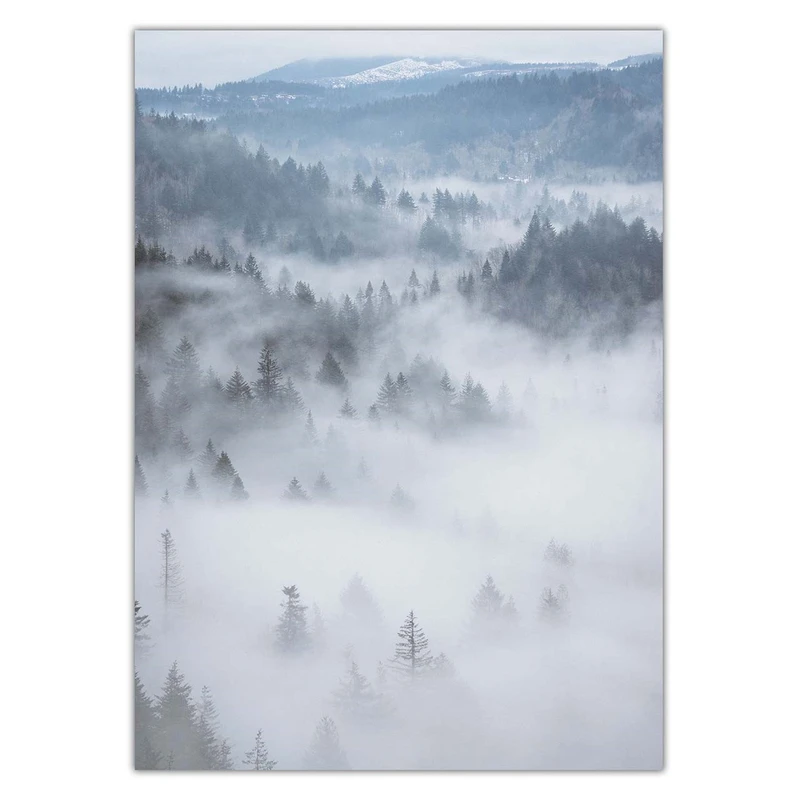 تابلو شاسی ونسونی طرح Heavy Clouds on Mountain سایز 50x70 سانتی متر