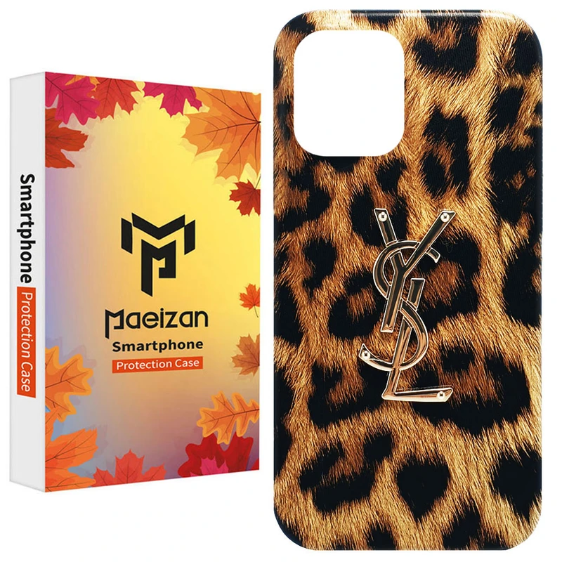 کاور پاییزان مدل پلنگی طرح لاکچری مناسب برای گوشی موبایل اپل IPhone 13 / 14