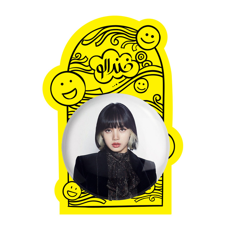 آینه جیبی خندالو مدل لیسا بلک پینک Black Pink  کد 14286