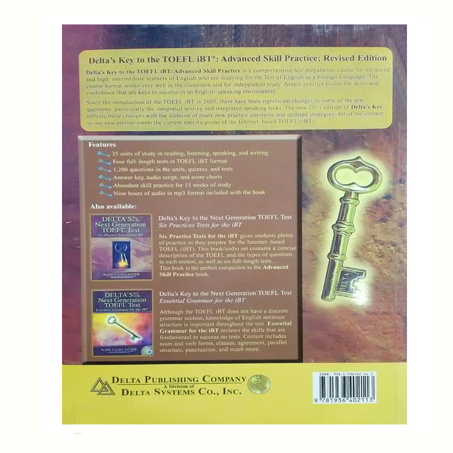 قیمت و خرید کتاب DELTA key to the TOEFL iBT advanced Skill Practice اثر N.  Gallagher