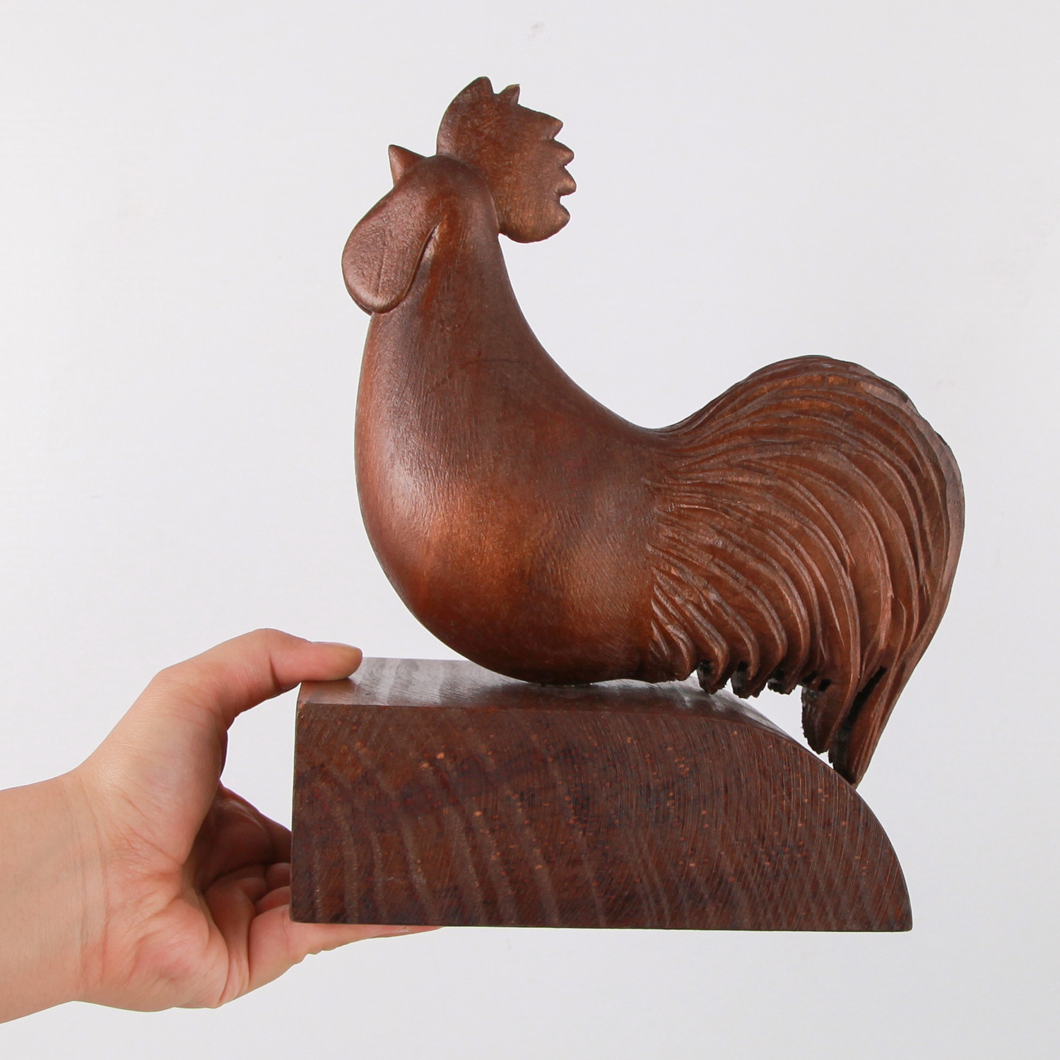 مجسمه چوبی پورشیخ طرح خروس کد 190014