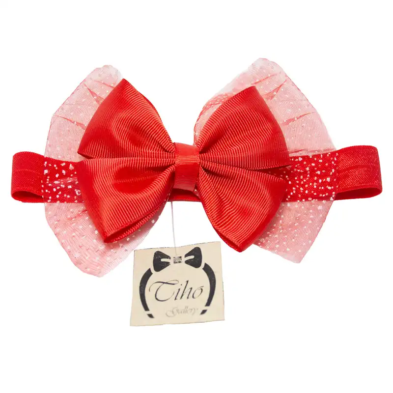 هدبند نوزادی مدل تیهو پاپیون تور دار