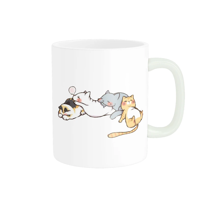 ماگ پاد آفرین مدل سرامیکی طرح گربه کیوت و بامزه کد p9430