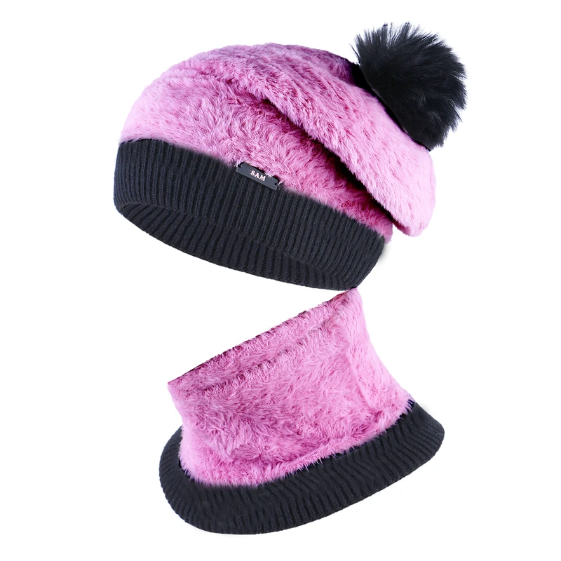 ست کلاه و شال گردن سام مدل فرانسوی داخل خز کد 572