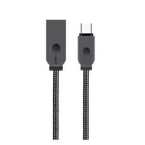کابل شارژ فلزی تایپ C به usb جووی مدل TC07 شارژ سریع به طول 120 سانتی متر