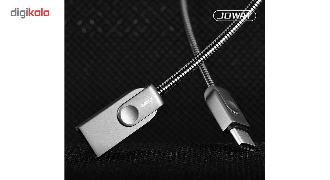 کابل شارژ فلزی تایپ C به usb جووی مدل TC07 شارژ سریع به طول 120 سانتی متر