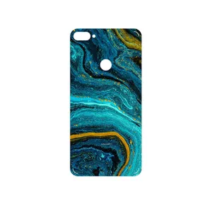 MAHOOT Turquoise marblewith golden streaks Cover Sticker for HTC Desire 12 Plus