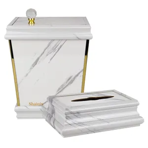 ست سطل و جای دستمال کاغذی طرح سنگ کد 290027