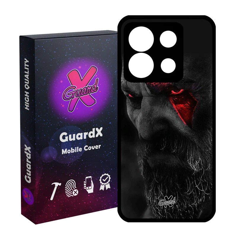 کاور گارد ایکس طرح God of War مدل Glass10349 مناسب برای گوشی موبایل شیائومی Redmi Note 13 5G