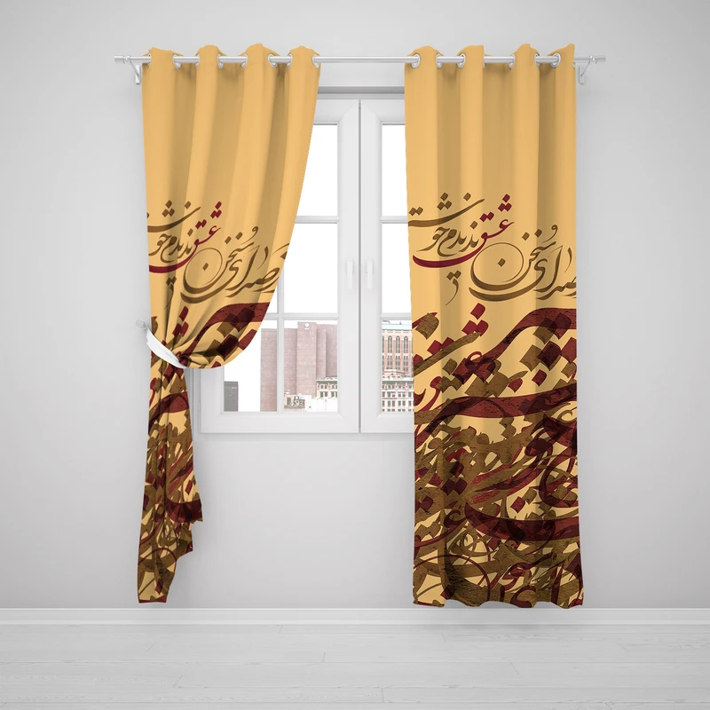 پرده مدل نستعلیق P2-100 سایز 140x280 سانتی متر