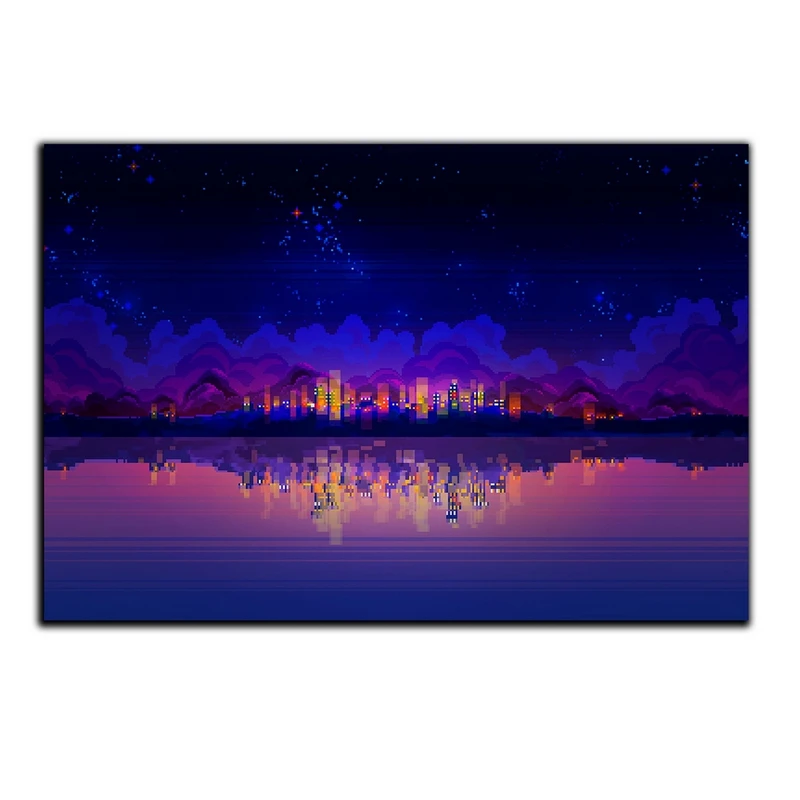 تابلو شاسی بکلیت طرح شب پر ستاره و دریا مدل SH-S5813