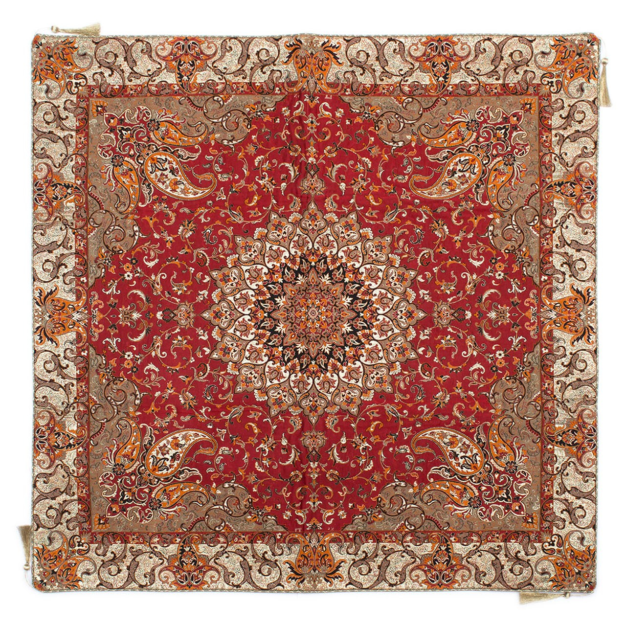 رومیزی ترمه کارگاه رستا طرح 104-14-18 سایز 100 × 100