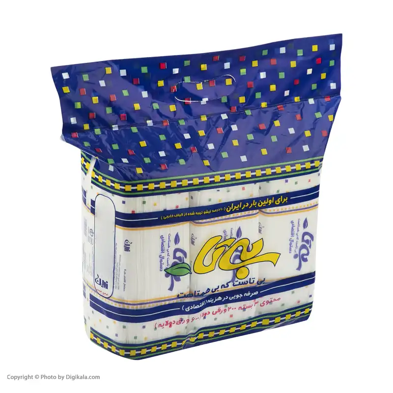 دستمال کاغذی 200 برگ بی تا مدل Economic بسته 3 عددی