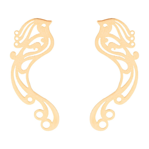 گوشواره طلای 18 عیار زرمان مدل ZME0743 طرح سیمرغ