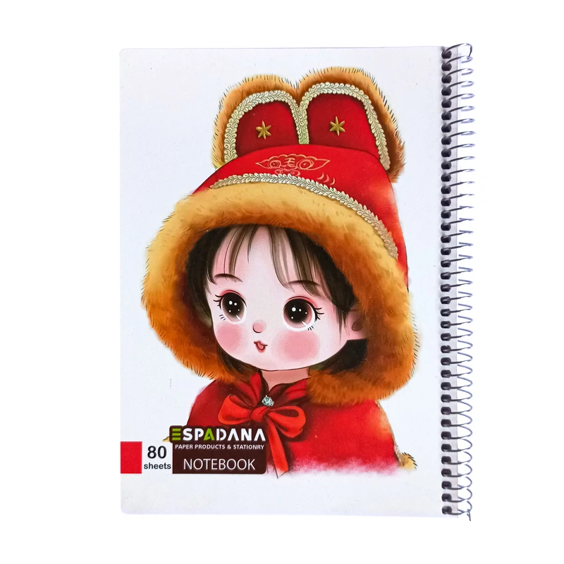 دفتر مشق 80 برگ اسپادانا مدل خط آبی طرح ملیسا کد 1729