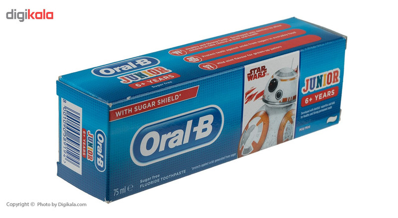 خمیر دندان کودک اورال بی سری Junior +6 Years مدل Star Wars حجم 75 میلی لیتر خمیر دندان کودک اورال بی سری Junior +6 Years مدل Star Wars حجم 75 میلی لیتر