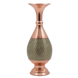 گلدان خاتم کوب رستا مدل صراحی طرح 2-14-121  ارتفاع 26 سانتی متر