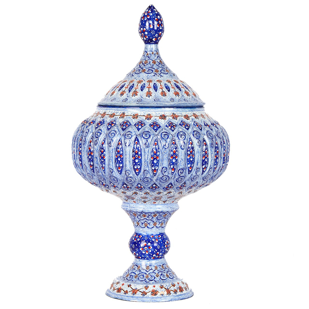شکلات خوری مسی میناکاری گالری گوهران مدل آبی باز - 1113