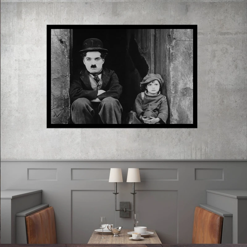 تابلو بکلیت طرح مشاهیر سینمای جهان چارلی چاپلین مدل قاب شاسی B-s9733