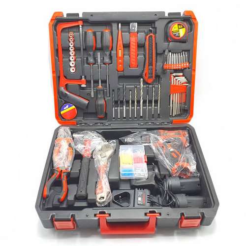 مجموعه 100 عددی دریل پیچ گوشتی چکشی شارژی باس مدل BS0018