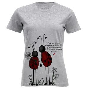 تی شرت آستین کوتاه زنانه مدل کفشدوزک عاشق A22