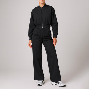 ست سویشرت و شلوار زنانه مدل کتان کد RAMESH00777