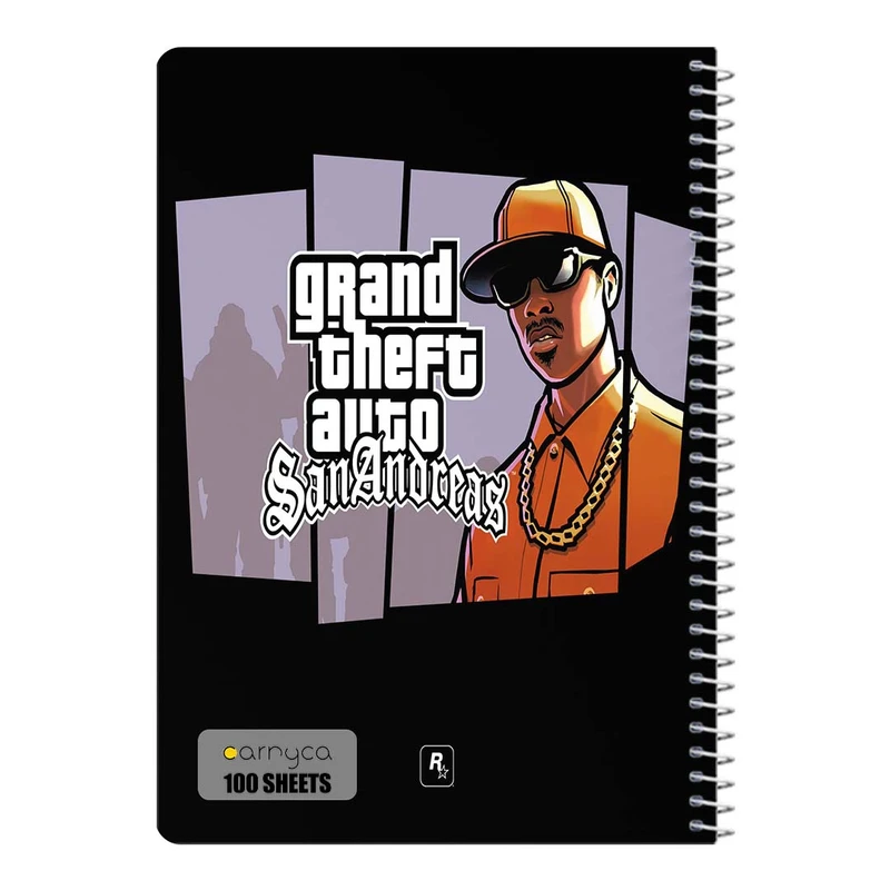 دفتر مشق 100 برگ سیمی کارنیکا طرح جی تی ای Grand Theft Auto کد 30239