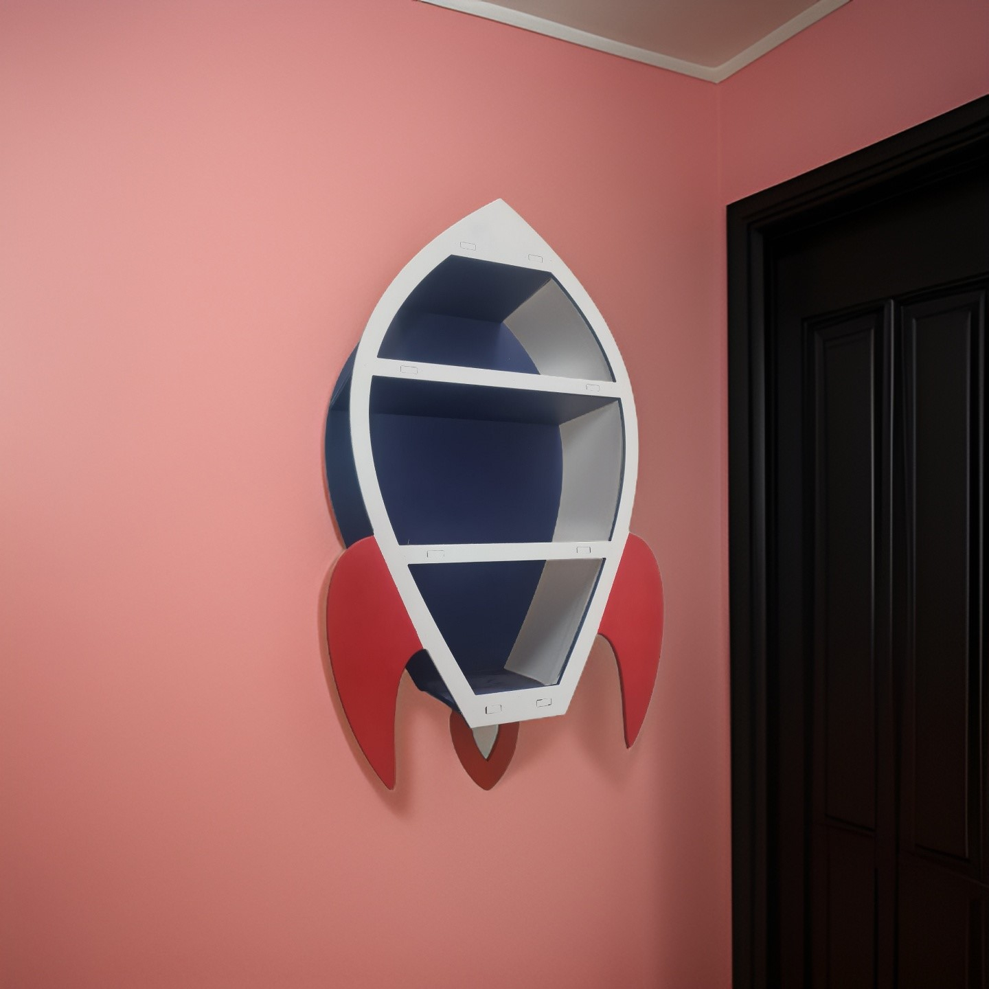 شلف دیواری اتاق کودک مدل موشک