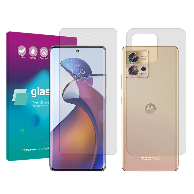 محافظ صفحه نمایش شفاف گلس پرو مدل Resistant مناسب برای گوشی موبایل موتورولا Edge 30 Fusion به همراه محافظ پشت گوشی