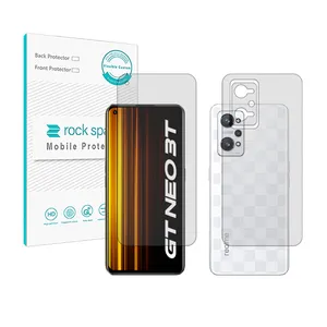 Rockspace HyGEL model clear screen protector suitable for Realme GT Neo3t mobile phone along with the phone back protector