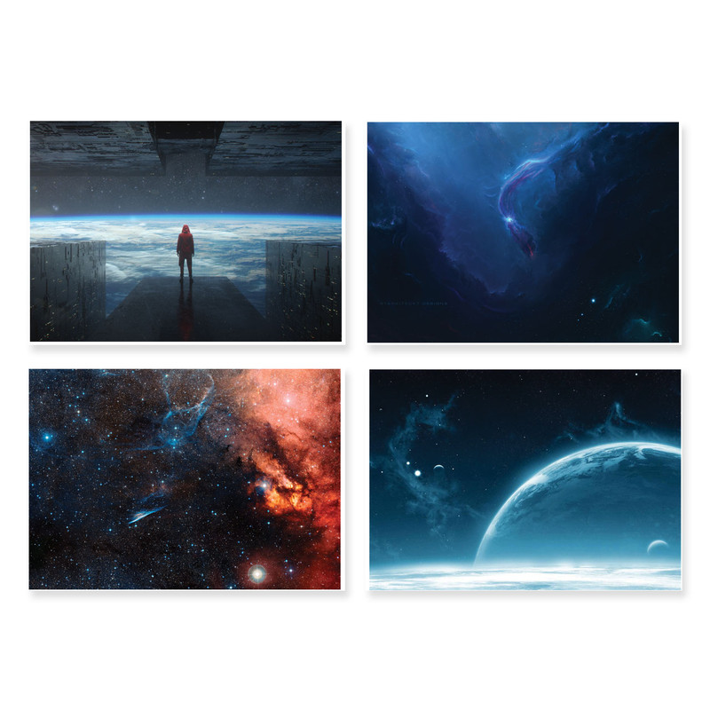 پوستر طرح فضا کد A-1994 مجموعه 4 عددی