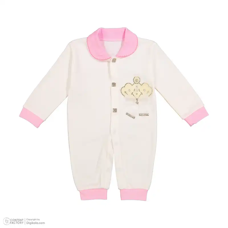 ست 3 تکه لباس نوزادی مدل تاج شکوفه