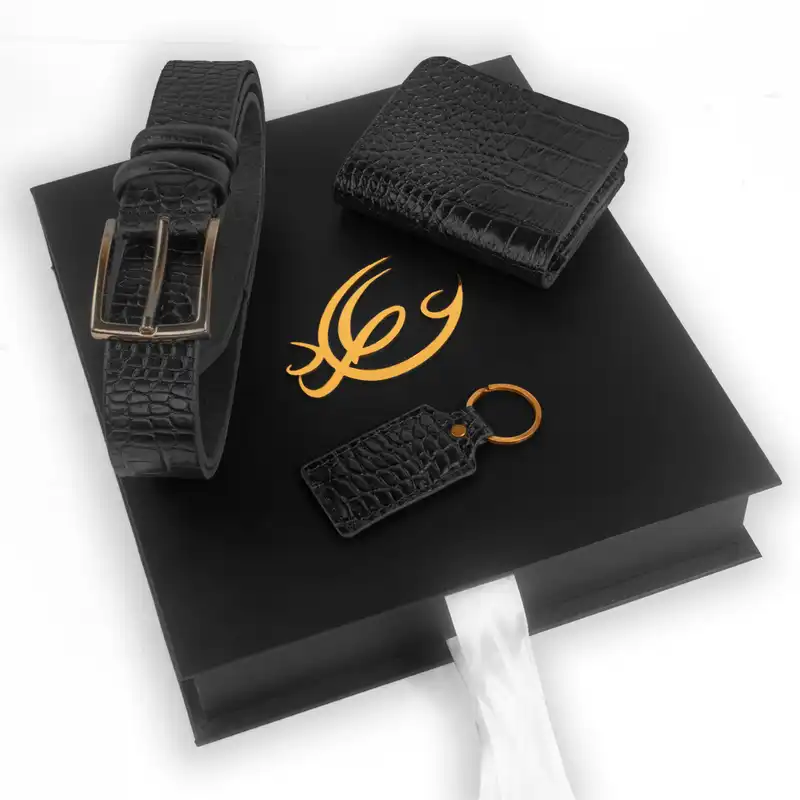 ست هدیه مردانه چرم عطارد مدل چرم طبیعی کد A50