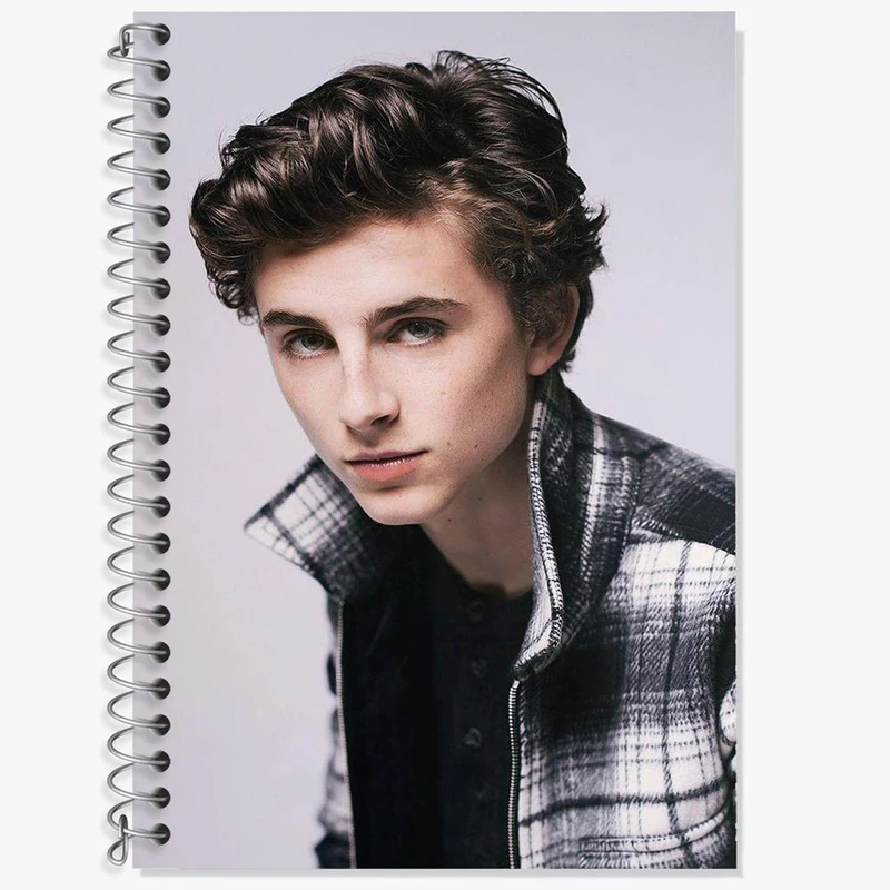 دفتر زبان 50 برگ خندالو مدل دو خط طرح تیموتی شالامی Timothée Chalamet کد 19298