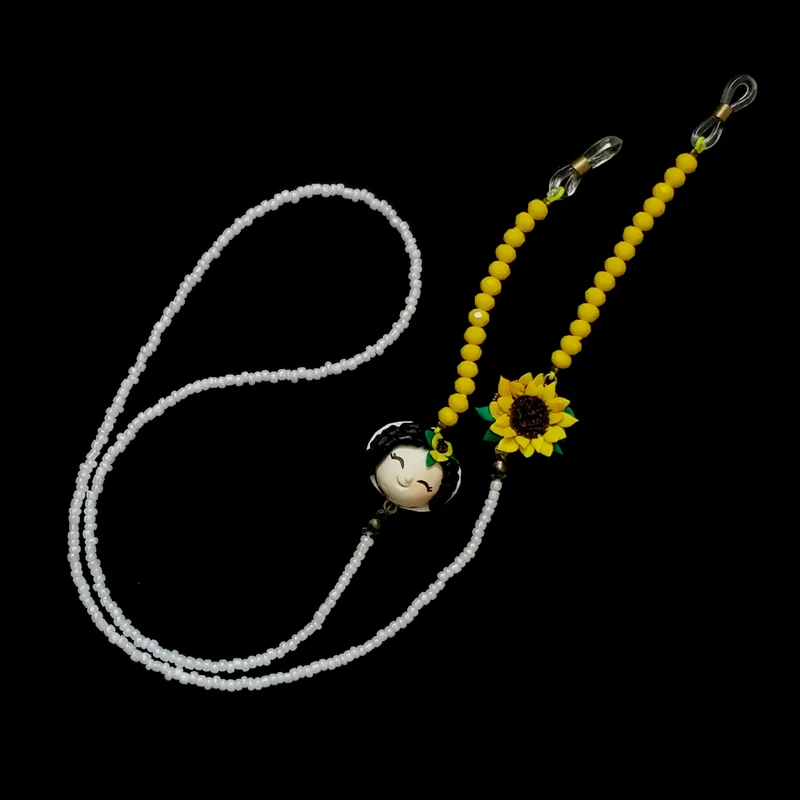 بند عینک زنانه مدل دختر و گل آفتابگردان کد BE153