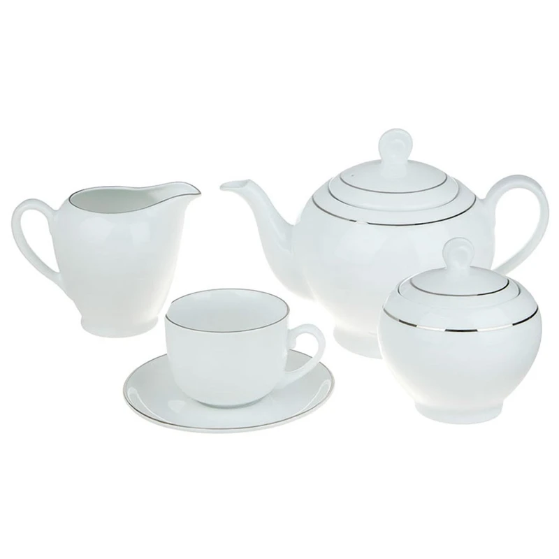 سرویس چای خوری 17 پارچه چینی زرین ایران سری ایتالیا اف مدل Saman درجه یک