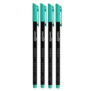 Owner Black Body 0.4 Cyan Rollerball Pen - Pack of 4