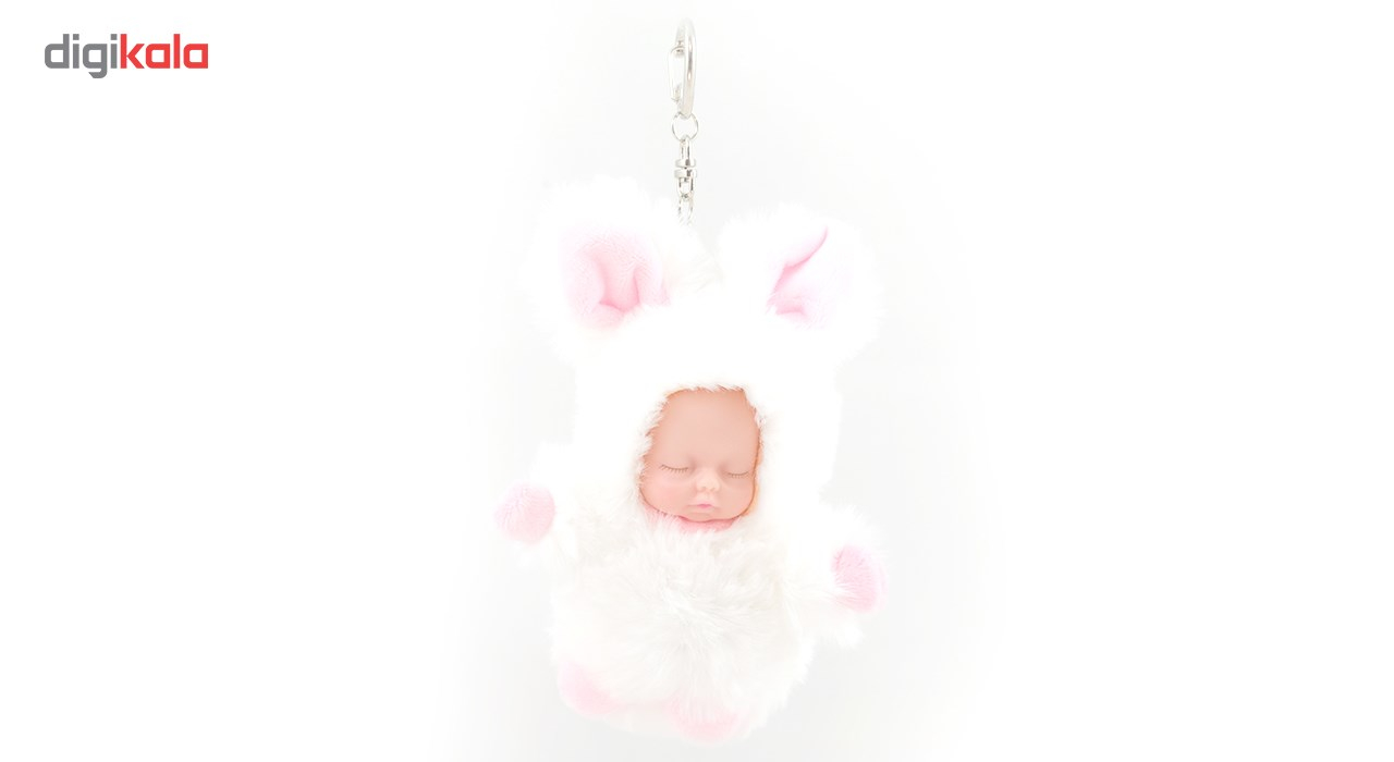 آویز و جاسوئیچی نوزاد لاکچری مدل White Rabbit Dress
