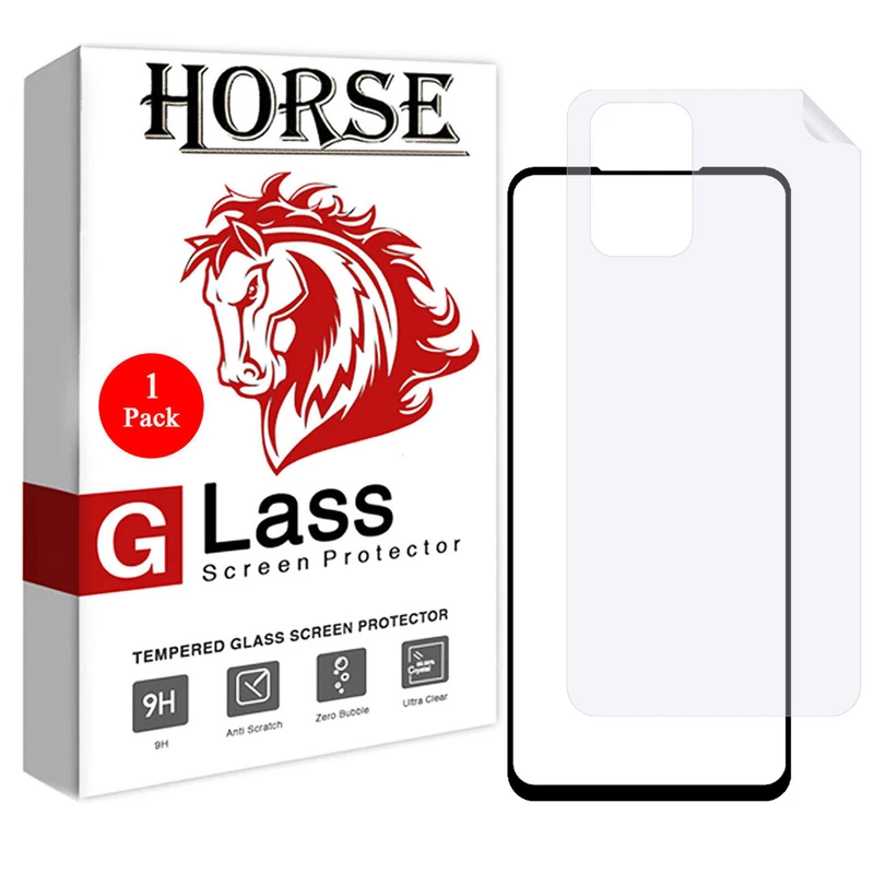 محافظ صفحه نمایش هورس مدل 2FN مناسب برای گوشی موبایل شیائومی Redmi Note 10 4G به همراه محافظ پشت گوشی