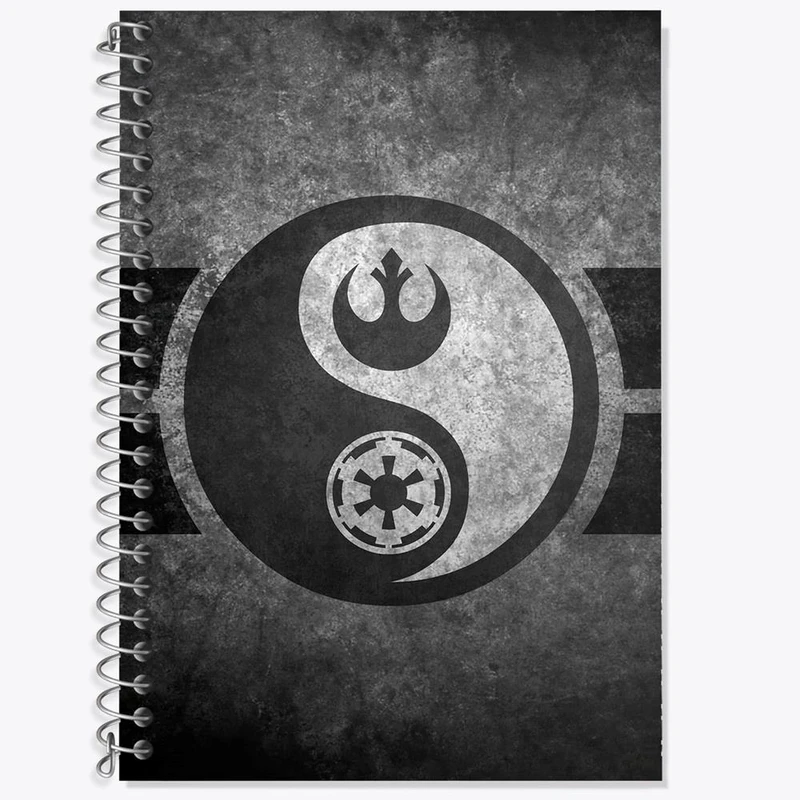 دفتر زبان 50 برگ خندالو مدل سه خط طرح یین و یانگ کد 27693