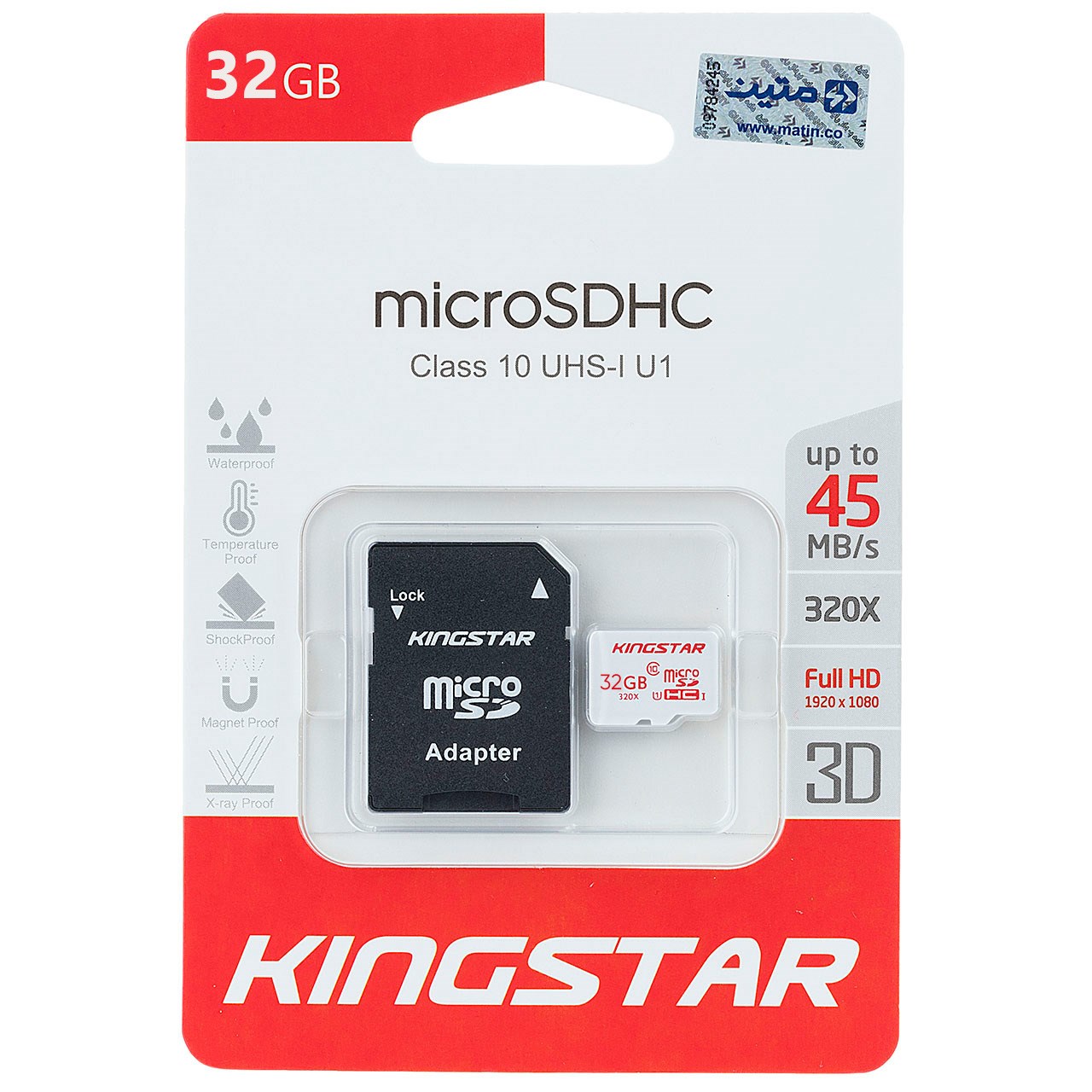 کارت حافظه microSDHC کینگ استار کلاس 10 استاندارد UHS-I U1 سرعت 45MBps همراه با آداپتور SD ظرفیت 32 گیگابایت