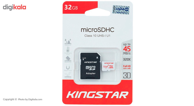 کارت حافظه microSDHC کینگ استار کلاس 10 استاندارد UHS-I U1 سرعت 45MBps همراه با آداپتور SD ظرفیت 32 گیگابایت