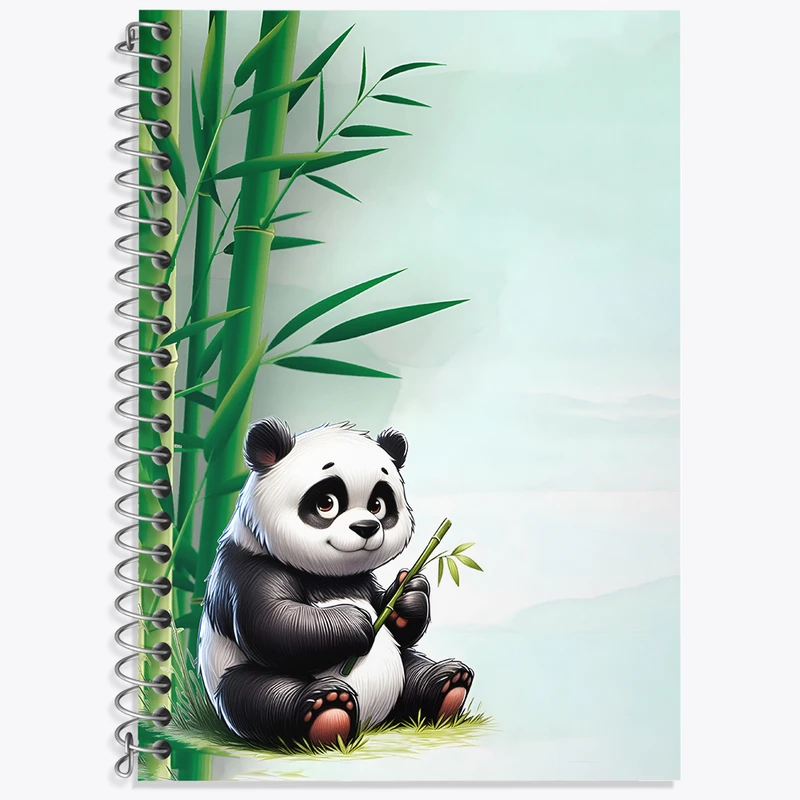 دفتر زبان 50 برگ خندالو مدل دو خط طرح پاندا کیوت کد N4605