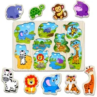 پازل 9 تکه طرح جورچین چوبی حیولنات جنگل مناسب برای رده سنی 2 تا 8 سال