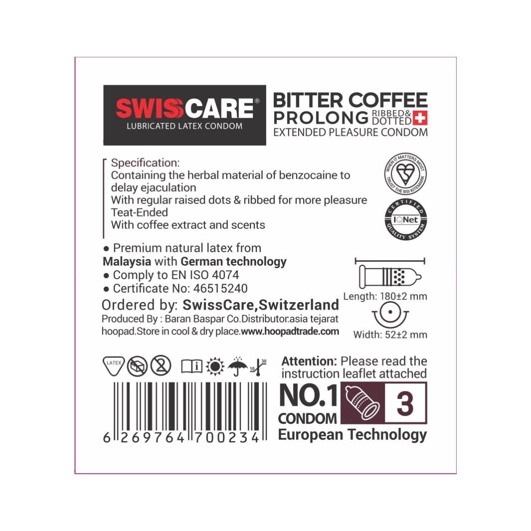 کاندوم سوئیس کر مدل Bitter Coffee Prolong مجموعه 2 عددی -  - 2