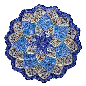 بشقاب مسی میناکاری شده سی دا طرح اسلیمی کد 01059 قطر 30 سانتی متر