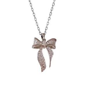 گردنبند زنانه مدل پاپیون ظریف جواهری کد Art52