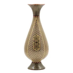 گلدان خاتم کاری رستا طرح صراحی 3 -21 -101  ارتفاع 25 سانتی متر