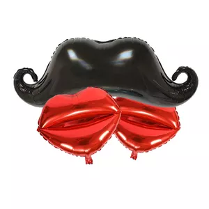 بادکنک سورتک مدل Mustache and 2 Lips